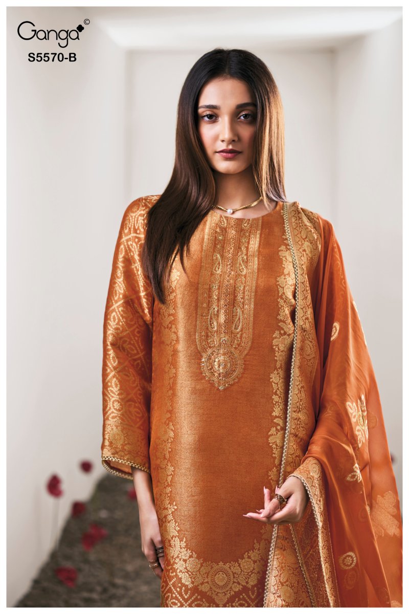Mairya 5570 By Ganga Bemberg Giraffe Silk Salwar Kameez 